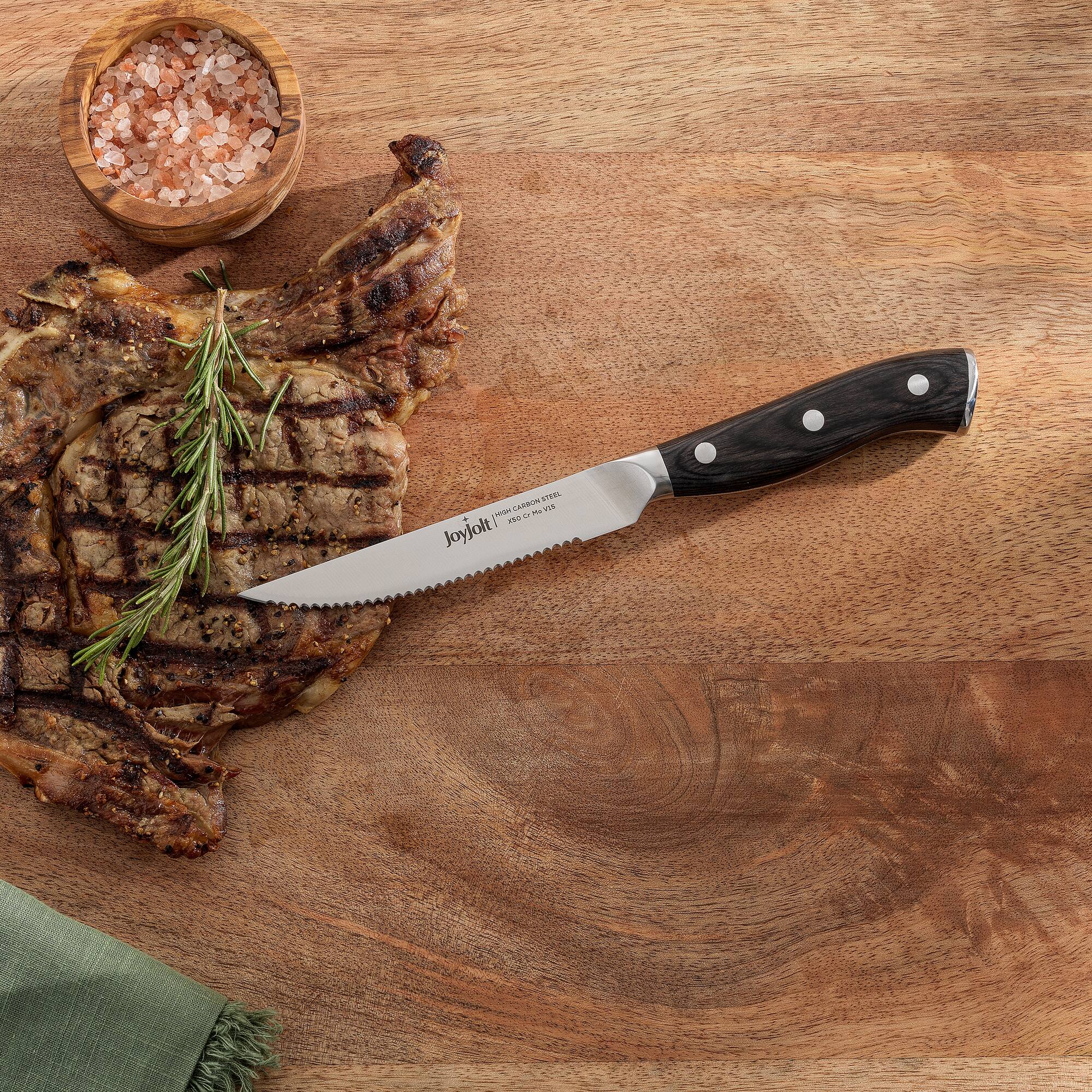 JoyJolt® 4-Piece High Carbon Steel Steak Knives
